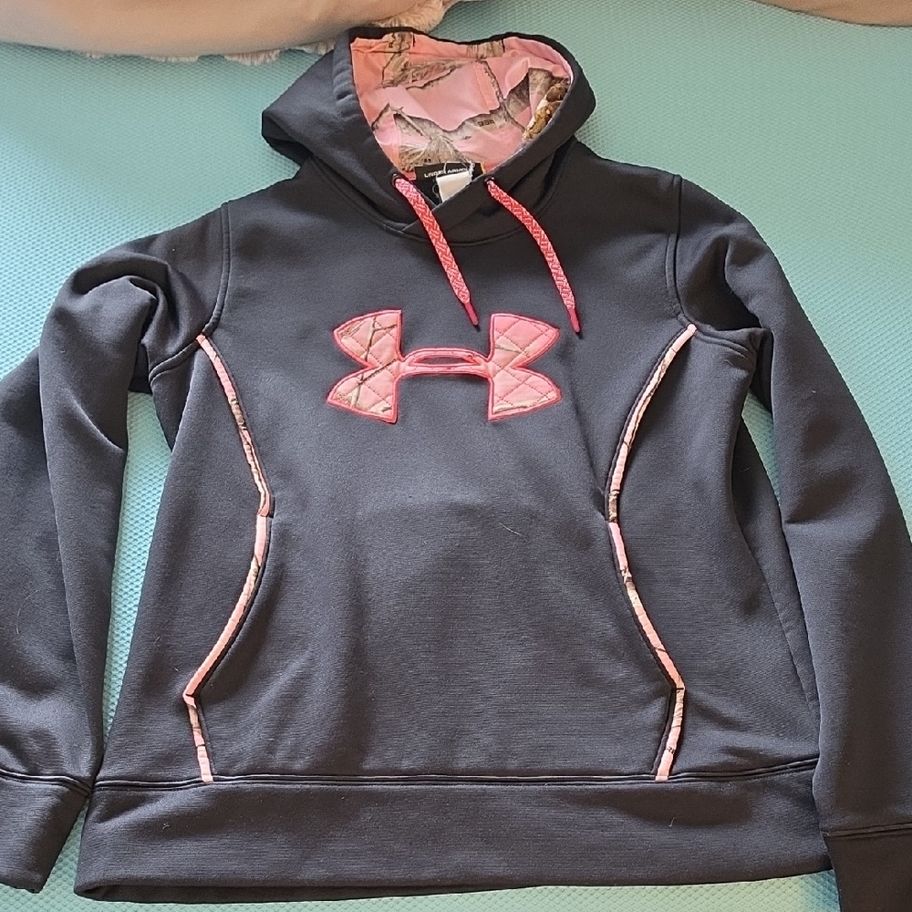 Under Armour Charcoal and Pink Hoodie